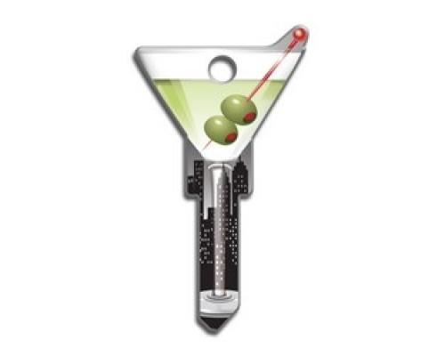 LUCKY LINE PRODUCTS INC  B133S               House Key, Schlage, Martini, Brass, Enamel Coating, 1 each per Card