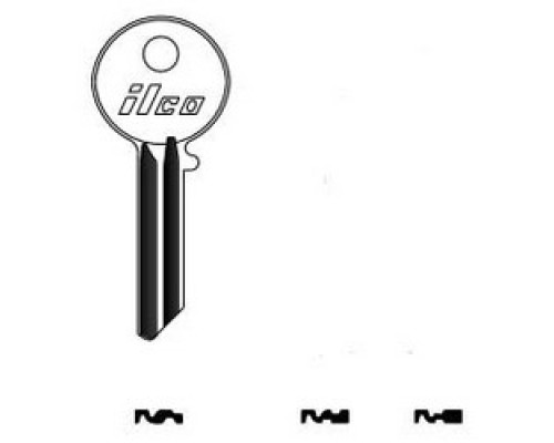 KABA ILCO CORP  997JA NP A10  AA35021012              Cylinder Lock Key Blank, 5-Pin, Small Sectional, Brass, Nickel Plated, 10 Price Group, For Yale