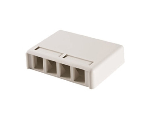 ORTRONICS  404TJ4               TracJack Plastic Surface Mount Box for up to four modules out single side, Fog White