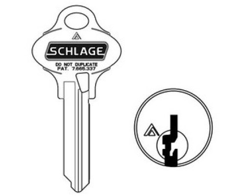 SCHLAGE ALLEGION BRAND  35-270-S125        Door Lock Cylinder Key Blank, Classic, Conventional, Everest 29, Embossed, Standard Bow, S125 Keyway, Nickel Silver