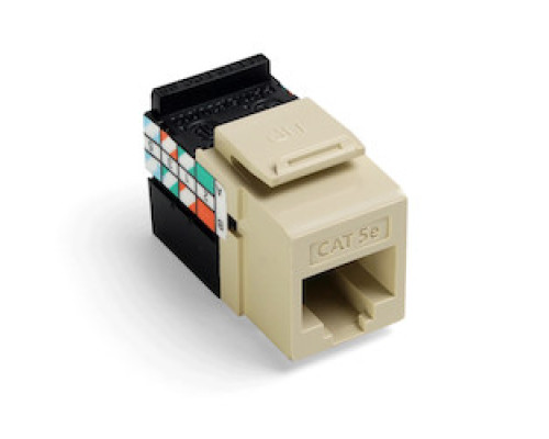 LEVITON  5G108-RI5               GigaMax 5e QuickPort Connector, UTP Category 5e, 110 Style Termination, Universal Wiring, Ivory