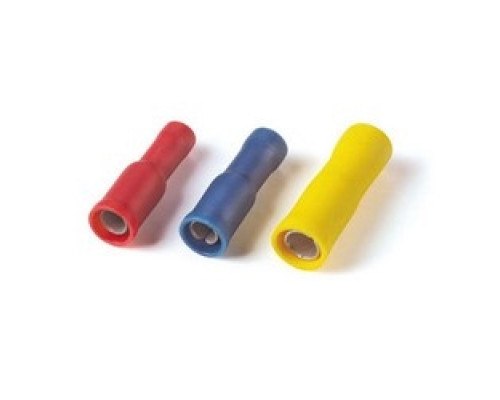 THOMAS & BETTS  TVF18-4FB-L               Insulated Vinyl Female Bullet Disconnects for Wire Range 22-16, Red