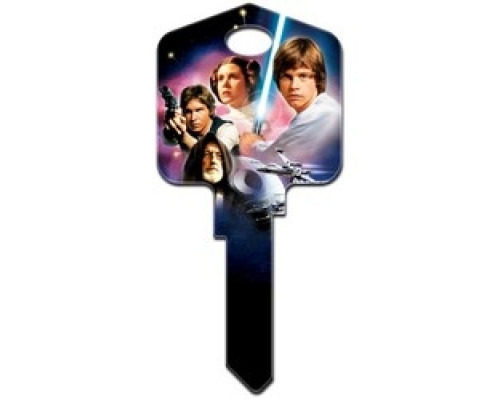 HOWARD KEYS  SC1-SW11               Decorative Key Blank, Schlage, Painted, Star Wars A New Hope Design, Individually Carded
