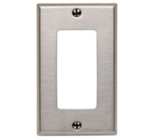LEVITON  84401-40               1-Gang Decora/GFCI Device Decora Wallplate/Faceplate, Standard Size, 302 Stainless Steel, Device Mount, Stainless Steel, Brushed Finish