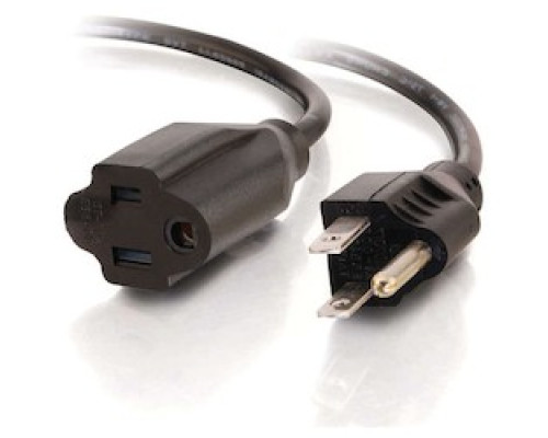 C2G  CG03137  CG03137              Power Extension Cord, Outer Saver, 125 Volt, 10 Ampere, NEMA 5-15 Female to NEMA 5-15 Male Connector, 3-Conductor 18 AWG SVT, 1’ Length, Black