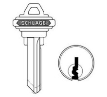 SCHLAGE ALLEGION BRAND  35-131-FG-XQ06-878        Door Lock Cylinder Key Blank, Classic, Conventional, Plain Bow, 6-Pin Cylinder, FG Keyway, Nickel Silver, With DO NOT DUPLICATE Stamp