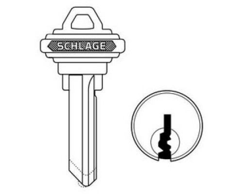 SCHLAGE ALLEGION BRAND  35-131-FG-XQ06-878        Door Lock Cylinder Key Blank, Classic, Conventional, Plain Bow, 6-Pin Cylinder, FG Keyway, Nickel Silver, With DO NOT DUPLICATE Stamp