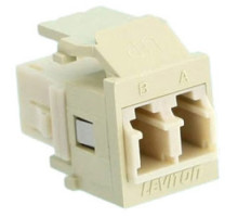 LEVITON  41085-MLI               QuickPort Duplex LC Adapter, Multimode, Phosphor Bronze Sleeve, Ivory
