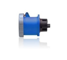 LEVITON  360R6W               60 Amp, 250 Volt, IEC 309-1 & 309-2, 2P, 3W, Outlet North American Pin & Sleeve Receptacle, Industrial Grade, IP67, Watertight, - Blue