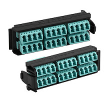 SIEMON COMPANY  LVA12-LCQ-BC-A               Fiber, Adapter Plate, LightVerse, 12 Fiber, LC, Flat, Aqua Adapter, Black Housing, Ceramic Sleeve