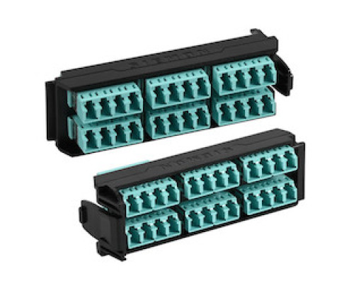 SIEMON COMPANY  LVA12-LCU-BC-A               Fiber, Adapter Plate, LightVerse, 12 Fiber, LC, Flat, Blue Adapter, Black Housing, Ceramic Sleeve