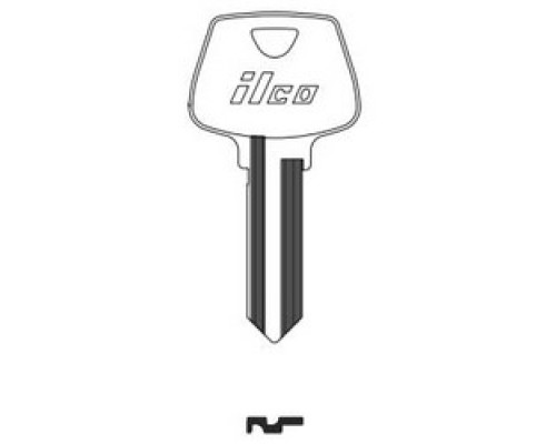 KABA ILCO CORP  1010 NP A04  AL4105812B              Cylinder Lock Key Blank, 5-Pin, Brass, Nickel Plated, 4 Price Group, For Sargent