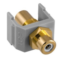 HUBBELL PREMISE WIRING  SFRCWFFGY               RCA Connector, Female to Female, WhiteInsulator, Gray Housing