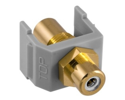 HUBBELL PREMISE WIRING  SFRCWFFGY               RCA Connector, Female to Female, WhiteInsulator, Gray Housing