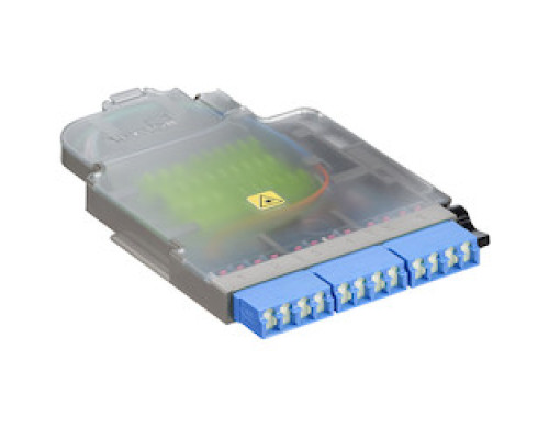 LEVITON  SPLCH-12BL               HDX FIBER SPLICE MODULE    12-F OS2 LC SHUTTERED BLUE