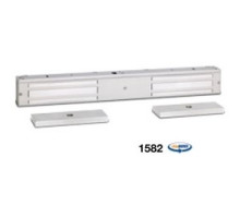 SECURITY DOOR CONTROLS  1582V               Electromagnetic Lock, Double, Dual Voltage, Surface Mount, 650 Lb Holding Force, 12/24 Volt DC, 880/440 Milliampere, Anodized Aluminum