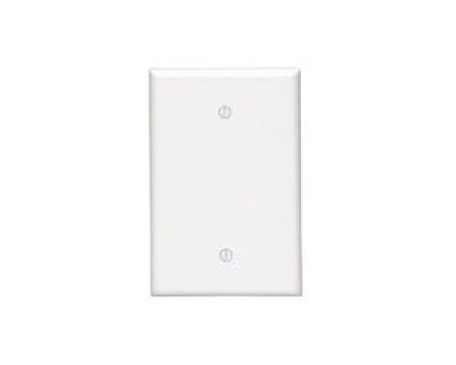 LEVITON  88114               1-gang No Device Blank Wallplate, Oversized, Thermoset, Box Mount, White
