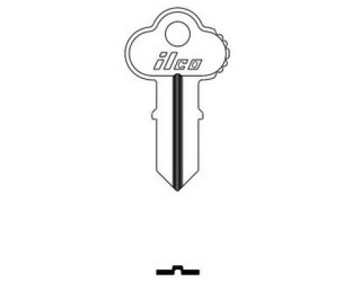 KABA ILCO CORP  1041D NP A13  AA40126002              Cylinder Lock Key Blank, Double-Sided, Brass, Nickel Plated, 13 Price Group, For Chicago
