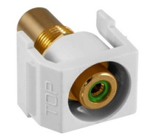HUBBELL PREMISE WIRING  SFRCGNRW               Recessed RCA Connector, GreenInsulator, White Housing