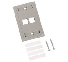 COMMSCOPE ENTERPRISE SOLUTIONS  108168451  M12L-270              L Type Flush Mounted Faceplate, Two Port, Gray
