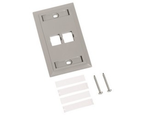 COMMSCOPE ENTERPRISE SOLUTIONS  108168451  M12L-270              L Type Flush Mounted Faceplate, Two Port, Gray