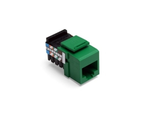 LEVITON  41108-RV8               Voice Grade QuickPort Connector, 8 Position, 8 Conductor, Green