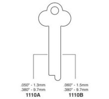 KABA ILCO CORP  1110A NS A53  AD64415003              Safe Deposit Key Blank, 0.38