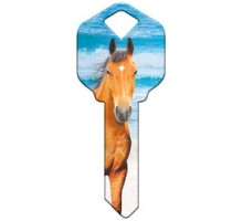 HOWARD KEYS  KW-HK55               Decorative Key Blank, Kwikset, Horse Design