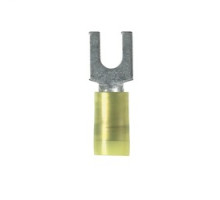 PANDUIT  PN10-10F-E               Fork Terminal, nylon insulated, 12 - 10 AWG, #10 stud size, convenience package.