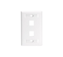LEVITON  42080-2WL               Wall Plate, 2-Port Single-Gang, With ID Windows, For Large Connectors, White