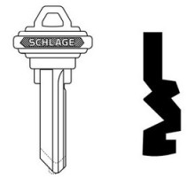 SCHLAGE ALLEGION BRAND  35-101-L        Door Lock Cylinder Key Blank, Classic, Conventional, Embossed, Standard Bow, 6-Pin Cylinder, L Keyway, Steel