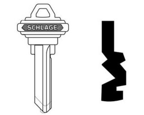 SCHLAGE ALLEGION BRAND  35-101-L        Door Lock Cylinder Key Blank, Classic, Conventional, Embossed, Standard Bow, 6-Pin Cylinder, L Keyway, Steel