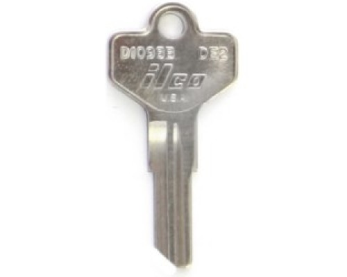 KABA ILCO CORP  D1098B NP A06  AL2931701B              Cylinder Lock Key Blank, Brass, Nickel Plated, 6 Price Group, For Dexter/Master