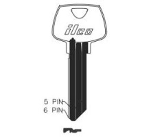 KABA ILCO CORP  01007RG NS A35  AA00017493              Cylinder Lock Key Blank, 6-Pin, Sectional, Natural Nickel Silver, 7 Price Group, For Sargent