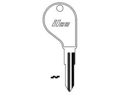 KABA ILCO CORP  DA30 NP A07  X197              Vehicle Key Blank, Brass, Nickel Plated, 7 Price Group, For Nissan