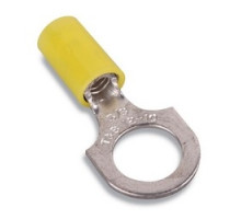 THOMAS & BETTS  RC10-10               Nylon Insulated Ring Terminal, Wire Range #12-#10 AWG, Copper, Tin Plated, Length 1.00 Inches, Width .37 Inches, Maximum Insulation .210, Bolt Hole #10, Yellow