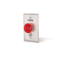 LOCKNETICS  IPB-300               Single gang LED illuminated mushroom-style round push button, Red and green lenses, 12/24VDC,SPDT switch contact rated @ 5A/125VAC