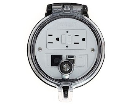 PANDUIT  DAP4BC-G3-4               Data Access Port, 4in. Base, GFCI Outlet, CAT 5e Shielded Coupler, 3 Amp Breaker