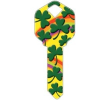 HOWARD KEYS  SC1-HK20               Decorative Key Blank, Schlage, Rainbow Clover Design