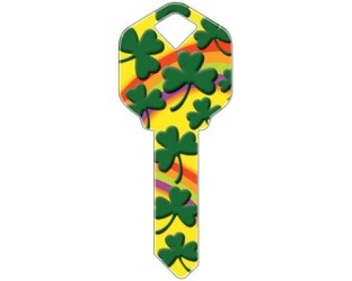 HOWARD KEYS  SC1-HK20               Decorative Key Blank, Schlage, Rainbow Clover Design