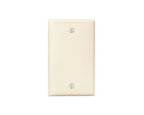 LEVITON  80714-I               1-Gang No Device Blank Wallplate, Standard Size, Thermoplastic Nylon, Box Mount, - Ivory
