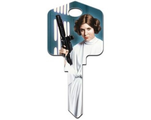 HOWARD KEYS  KW-SW13               Decorative Key Blank, Kwikset, Painted, Star Wars Princess Leia Design, Individually Carded