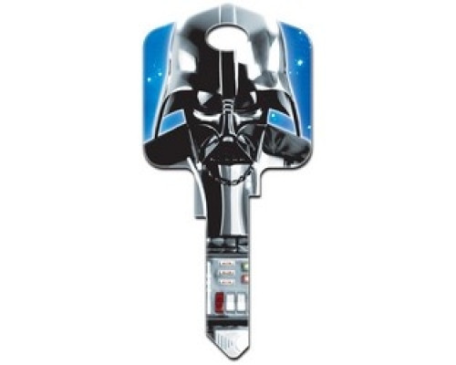 HOWARD KEYS  SC1-SW1               Decorative Key Blank, Schlage, Large Headed, Painted, Star Wars Darth Vader Design, With Metallic Ink, Individually Carded