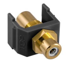HUBBELL PREMISE WIRING  SFRCWFFBK               RCA Connector, Female to Female, WhiteInsulator, Black Housing