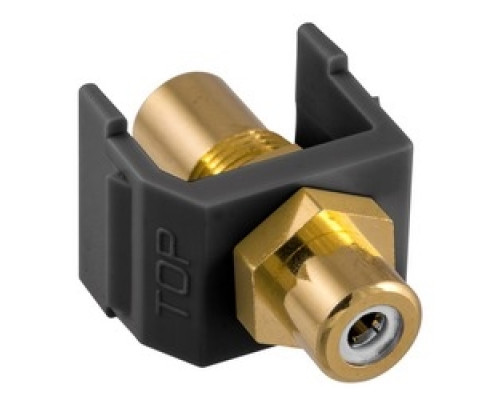 HUBBELL PREMISE WIRING  SFRCWFFBK               RCA Connector, Female to Female, WhiteInsulator, Black Housing