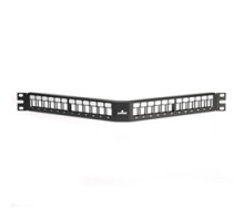 LEVITON  49256-H24               QuickPort Angled Patch Panel, 24-Port, Rack-mount, 1RU, 1.75