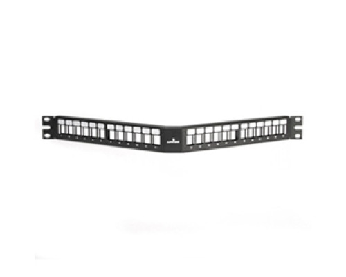 LEVITON  49256-H24               QuickPort Angled Patch Panel, 24-Port, Rack-mount, 1RU, 1.75