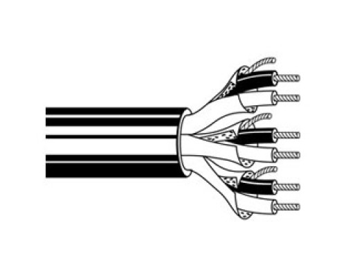 BELDEN 9883 0101000        Audio, Control, and Instrumentation cable, 20 AWG, 3 pair of stranded 10x30 TC conductors, polypropylene insulation, twisted pairs, individually shielded with Beldfoil, 22 AWG stranded TC drain wire, hig