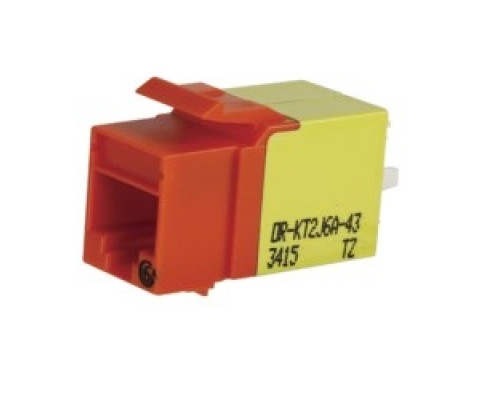 ORTRONICS  KT2J6A-43               Category 6A Keystone Jack, Lacing Cap Termination, Orange