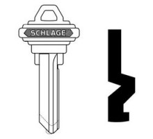 SCHLAGE ALLEGION BRAND  35-101-E        Door Lock Cylinder Key Blank, Classic, Conventional, Embossed, Standard Bow, 6-Pin Cylinder, E Keyway, Nickel Silver